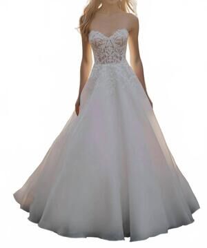 NEW ALLURE BRIDALS sparkling lace wedding gown in ivory